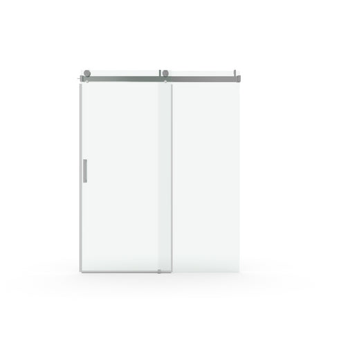 56 to 60 in. W x 76 in. H Sliding Frameless Soft-Close Shower Door with Premium 3/8 Inch (10mm) Thick Tampered Glass in Brushed Nickel 22D01-60BN